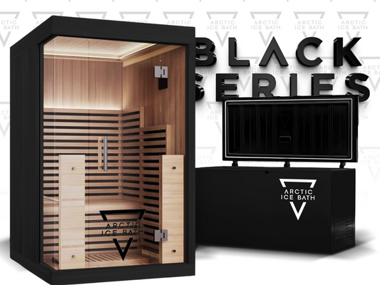 COMBO A | THE ARCTIC ICE BATH + 2-3P INFRARED SAUNA - BLACK SCORCHED SERIES