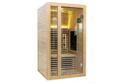 Arctic Two Person Infrared Rustic Glass Face Sauna