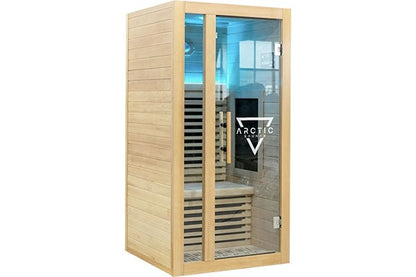 Arctic Two Person Infrared Rustic Glass Face Sauna